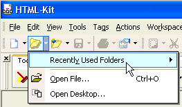  Recently used folders 