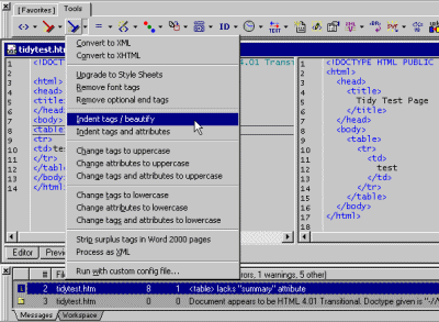  HTML Tidy beta 